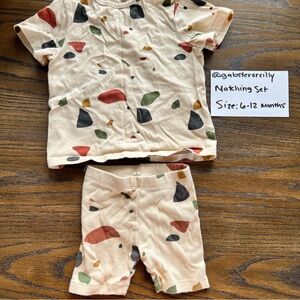 Kids Matching Set with Multicolor Abstract Print